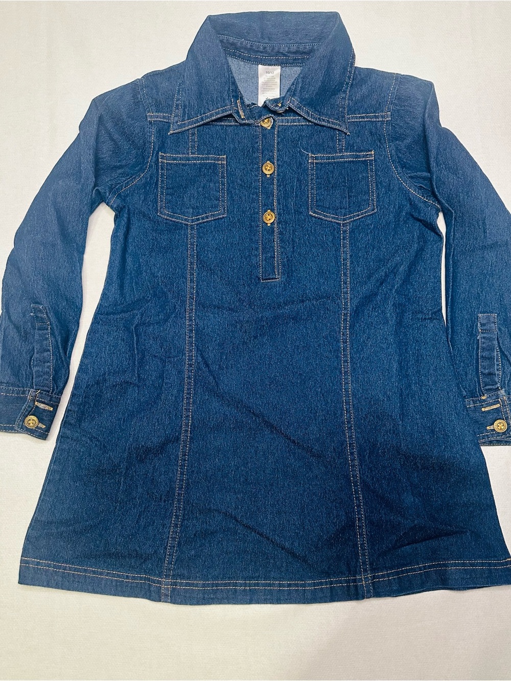 Avon Blue Denim Button-Front Kids Shirt Dress